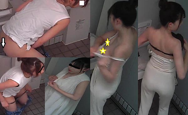 スタイル抜群モデル美女達が協力して披露3名